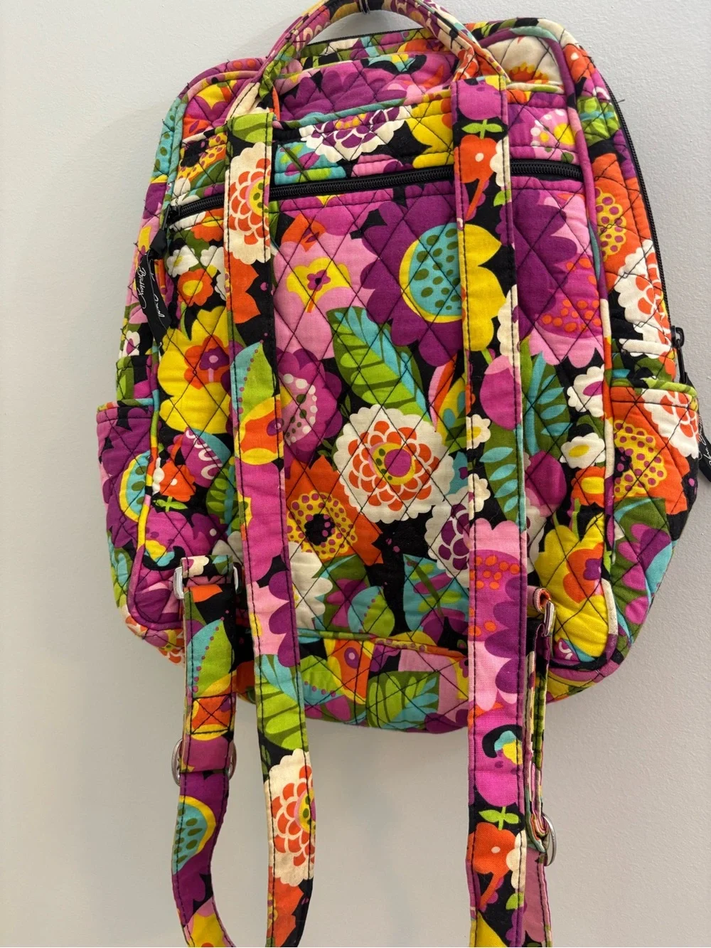 Viral Vera Bradley Quilted Floral Backpack Pink Purple Multi Y2K Tik Tok Iconic